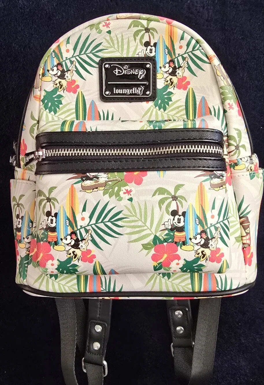 Loungefly Disney Mickey & Minnie Mouse Tropical Surfboards Mini Backpack